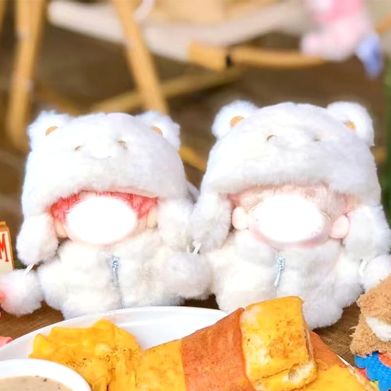 Fluffy Bear Costume for Plush Toys, 10cm, White, [Used]