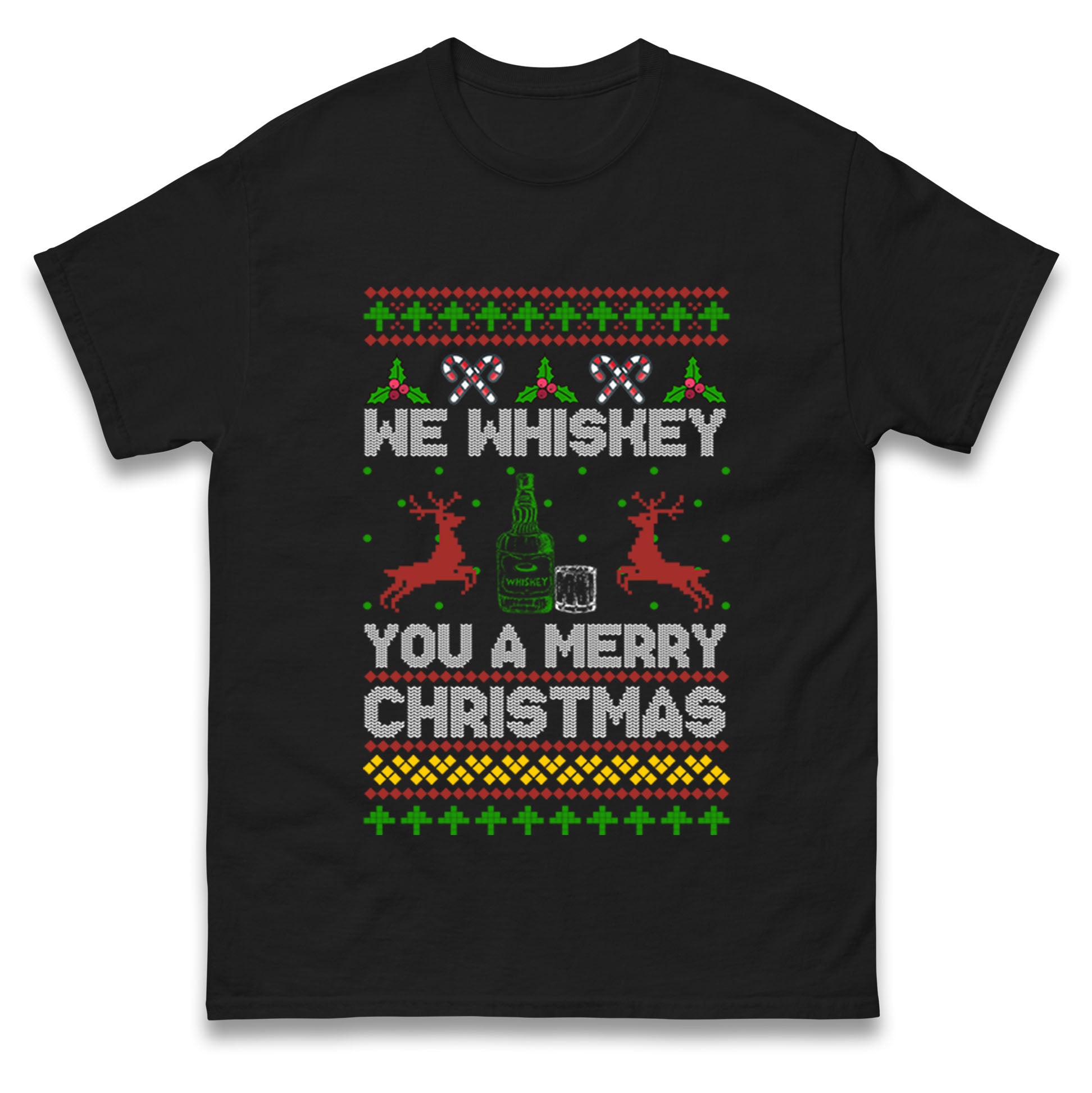 We Whiskey You A Merry Christmas Christmas T Shirt Tshirt Mens Womens Unisex Tops Tees S
