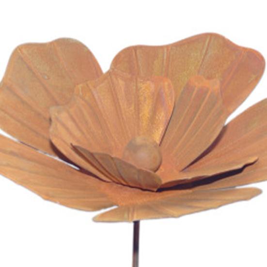 Yousheng Rusty Flower Garden Stake Żelazna Ozdoba Kwiatowa Zewnętrzna Rzeźba Kwiatowa do Ogrodu Tyłnego Trawnika Tarasu