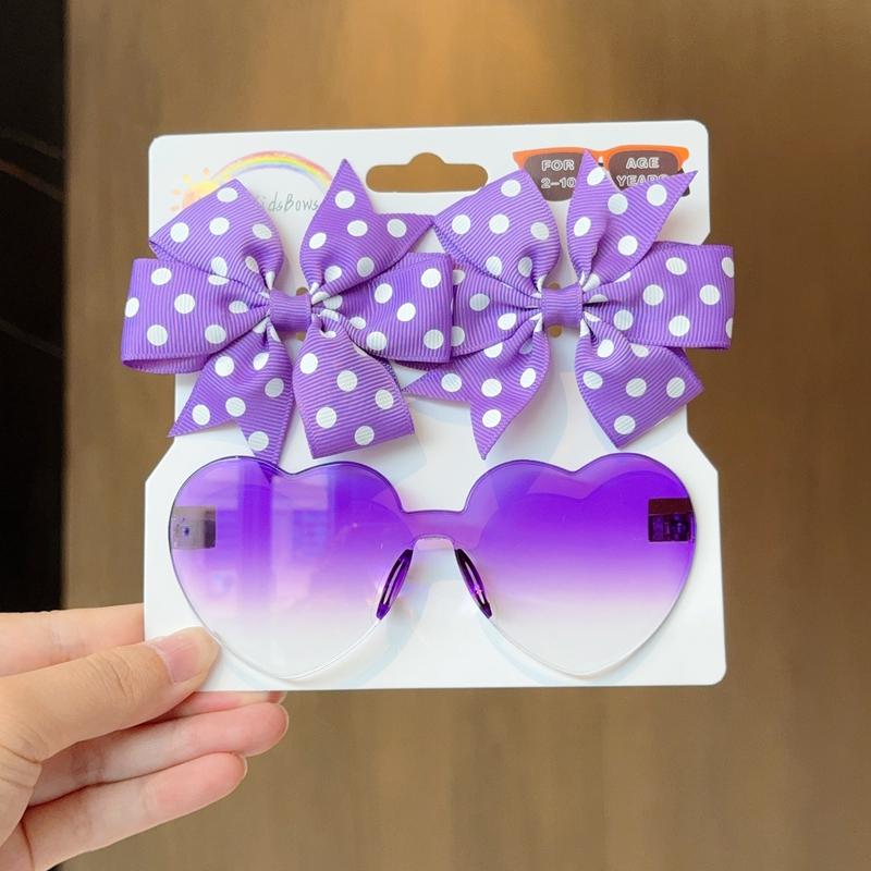 1 Zestaw Nakrycie Głowy dla Dzieci Okulary Jednolite Miękkie Kokardy Opaski Dziewczynki Koronkowa Spinka Retro Opaski Okulary Przeciwsłoneczne Zestawy Gumek do Włosów dla Dzieci