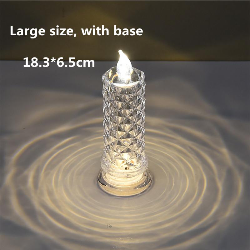Crystal Projection LED Candle Lamp - Romantic Atmosphere Night Light for Bedroom, Wedding, Party & Christmas Decoration