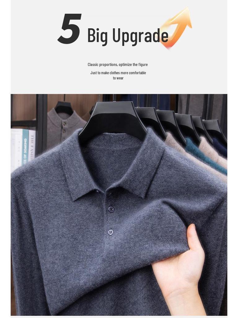 2025 Herren 100% Wolle Revers Pullover: Modische, Warme, Lässige Strickwaren für Herbst/Winter