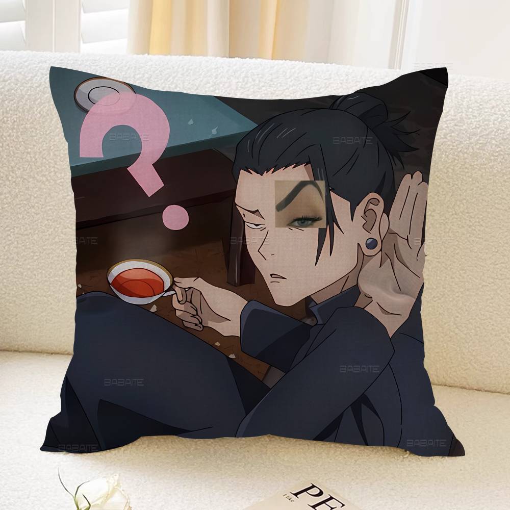 Cartoon Figure Suguru Geto Lucky Dragon Pillow Cover Sofa Cushion Cover Home Room Decoration Children Gift
