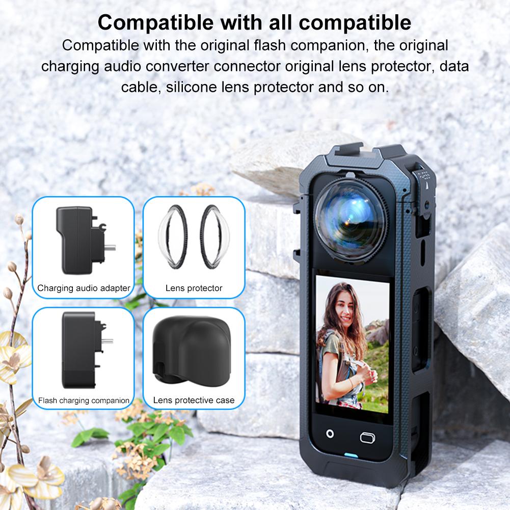 Kamera Käfig Magnetische Schnellwechsel-Schnittstelle Schutzhülle Action-Kamera Rahmen für Insta360 X5 Kamera Zubehör