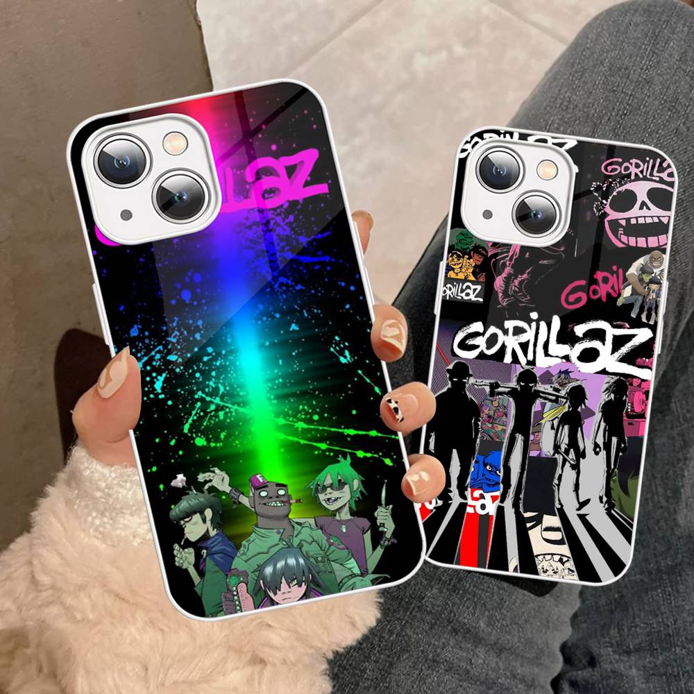 Hip Hop G-Gorillaz Phone Case For IPhone 15 13 12 Mini 11 Pro XS Max X XR 14 Plus Tempered Glass Cover
