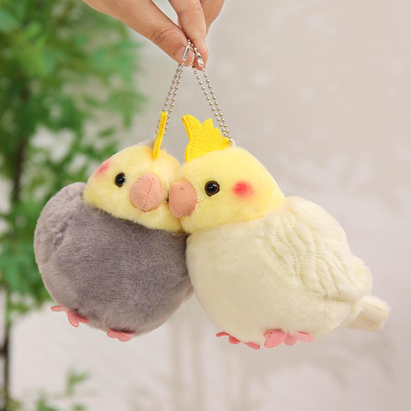Cute Cockatiel Plush Toy Cartoon Bird Fabric Pendant Backpack Charm Ornament