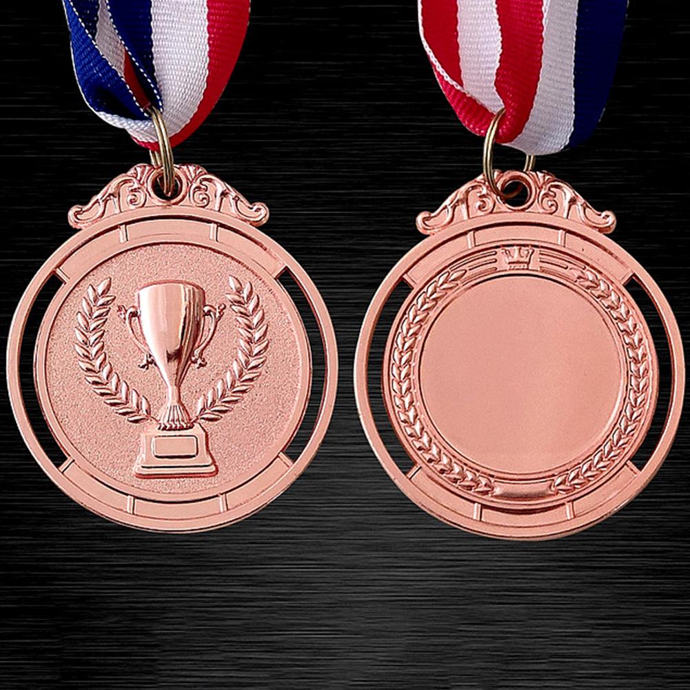 20-5Pcs Zinc Alloy Gold Silver Bronze Winner Medals Gold Silver Bronze Prizes Award Medals 2 Inches Round with Neck Ribbon