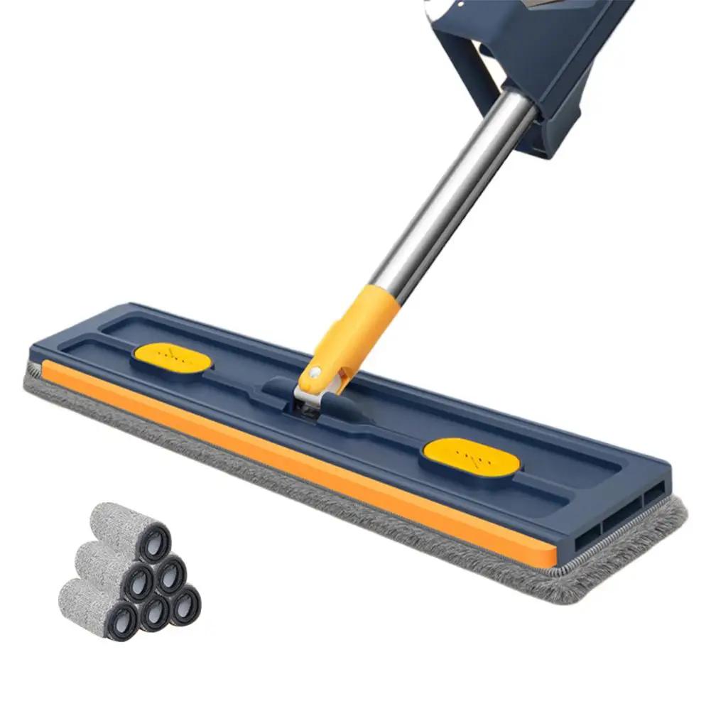 Large Flat Mop 360° Rotating Microfiber Mop Convenient Storage Lazy Squeeze No Hand-Washing For Cleaning Floors F2G3