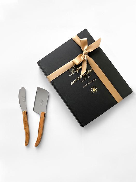 

LAGUIOLE Janneron Laguiole Butter Knife & Cheese Cutter Set 2p (12 colors) Rose