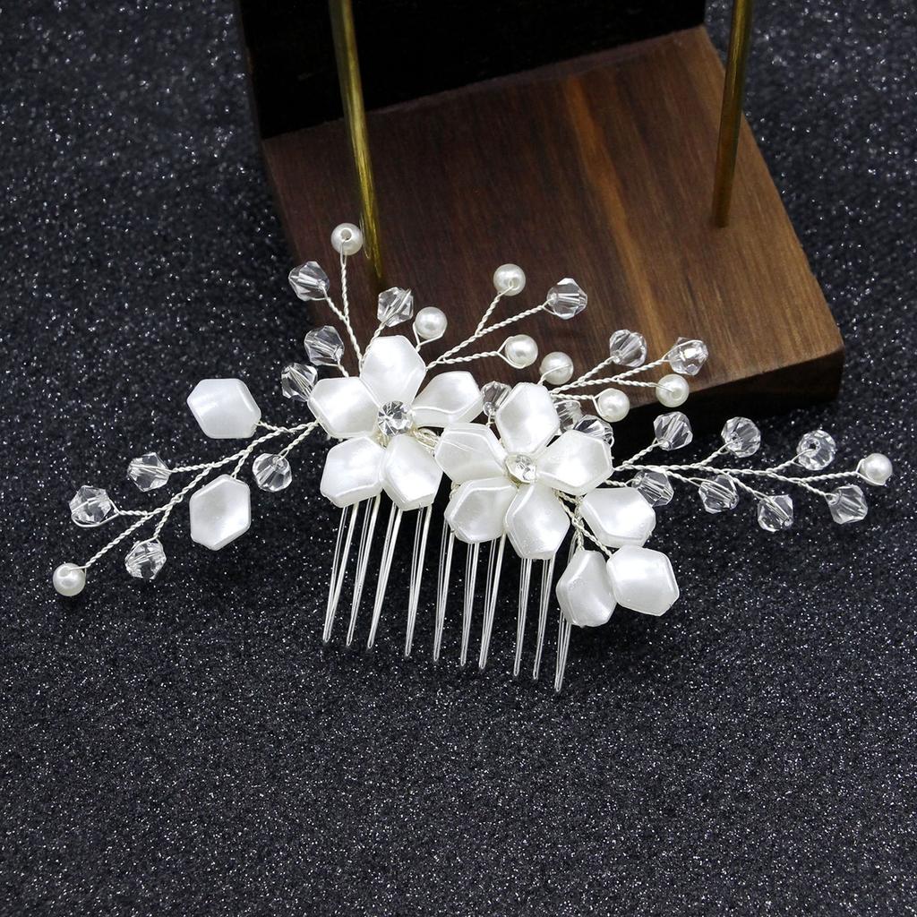 Elegant Women's Hairpin Gold Silver Leaf Pearl Hair Comb Korean Style Jewelry Wedding Hair Accessories For Girls New Year Gifts