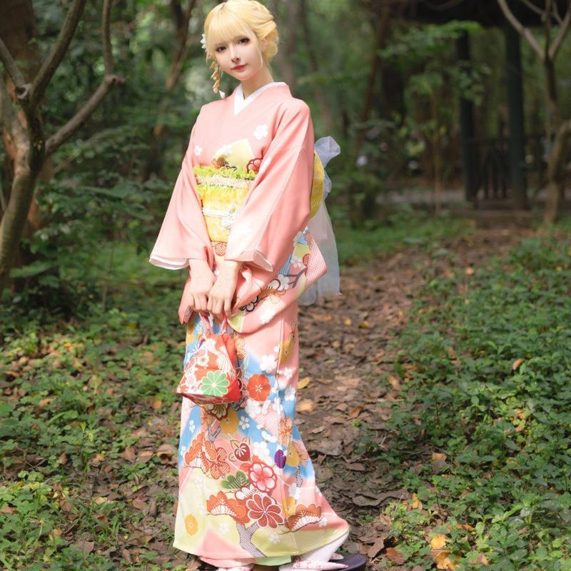 Set Kimono de Vizită Formal Tradițional Japonez pentru Femei pentru Călătorii și Nunti