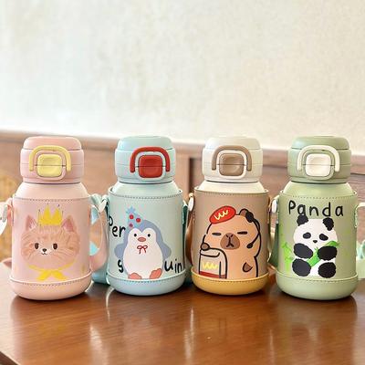 New Cartoon 316 Stainless Steel Thermos Cup with Cup Cover Portable Kettle Straw Cover Direct Drinking Cover Double Drinking Cup