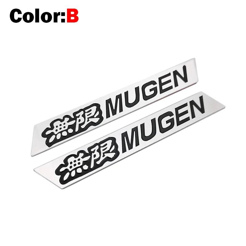 1 Pair Two Side New 3D Aluminum Mugen Emblem Chrome Logo Rear Badge Car Trunk Sticker Car Styling For Civic Accord CRV Fit