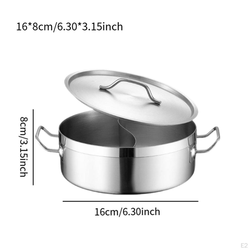 Topf mit Trennwand, chinesischer Deckel, 2-seitiger Suppentopf, dick, Küchenkochgeschirr, Kochen