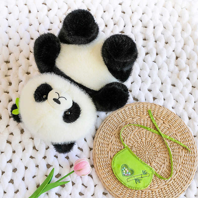 Cute National Treasure Giant Panda Plush Toy Doll Bib Panda Doll Pillow Living Room Ornament Rag Doll Gift