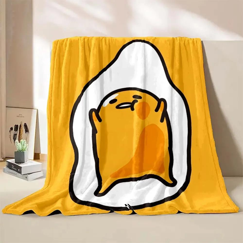 1PC Gudetama Egg Printed Blanket Children Adult Blanket Soft and Warm Bedding for Bed Sofa Outdoor Travel Cover Blanket