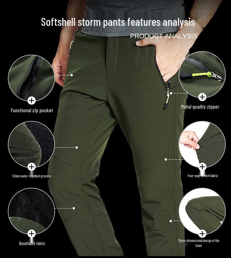 Men's and Women's Winter Waterproof Windproof Softshell Climbing Ski Pants