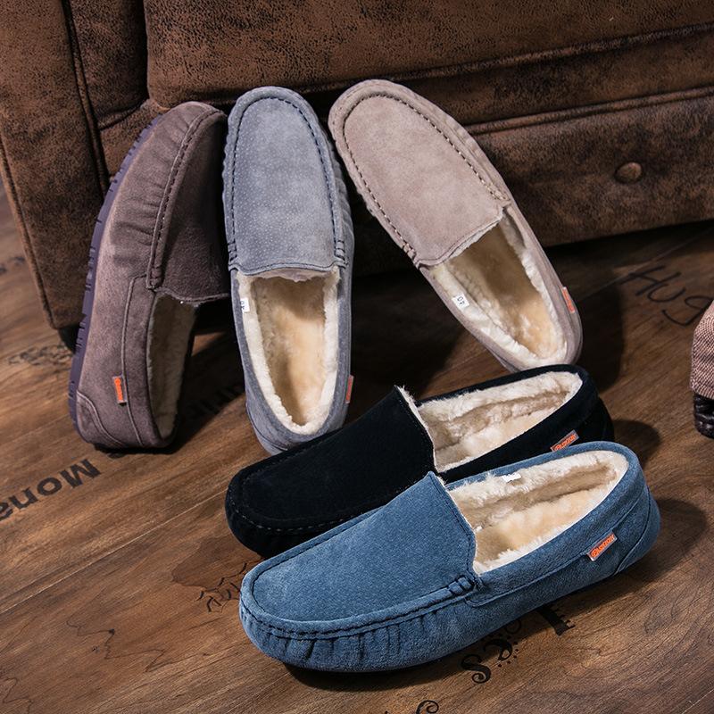 Mocasini din piele intoarsa pentru barbati, pantofi casual de barca, mocasini hombre, incaltaminte de iarna pentru barbati, adidasi barbatesti slip-on, incaltaminte de lux pentru barbati adulti