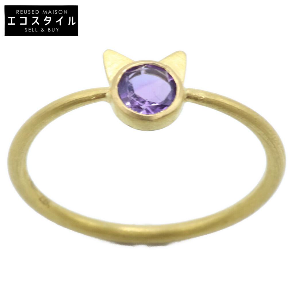 Marie-Helene de Taillac 22KYG 0.21ct Amethyst Little Cat Ring ring Yellow GoldUsed