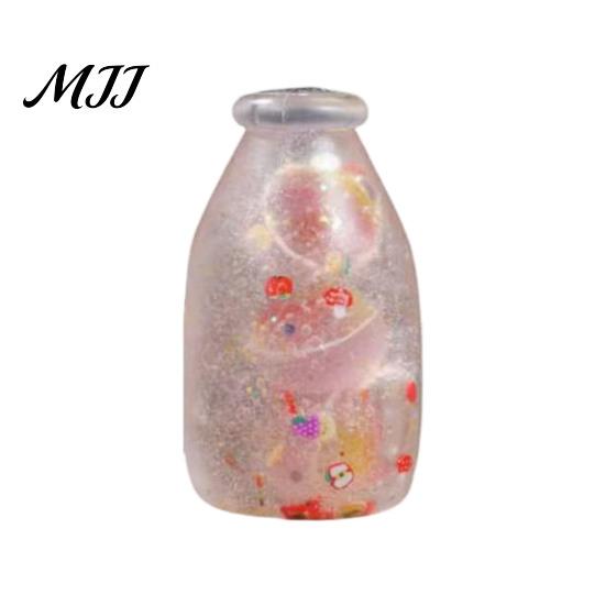 Odorless Stress Ball Milk Bottle Squeeze Ball, Slow Rising Glitter Liquid Fidget Toy for Soft Tactile Adults Kids, Cute Decompression Anxiety Relief,