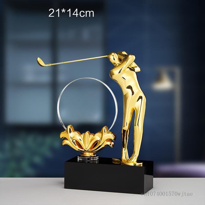 Customized High-End Golf Crystal Trophy, Souvenir, Home Decoration, Creative Metal Commemorative Rod, One Hole Award, 1Pc