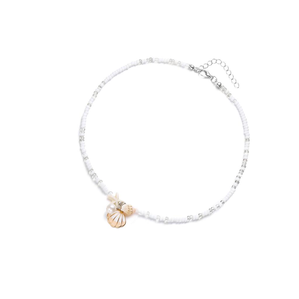 Beaded Necklace Shell Pendant Necklace Clavicle Chain Necklace Office Neck Jewelry Alloy Texture Perfect for Daily Party