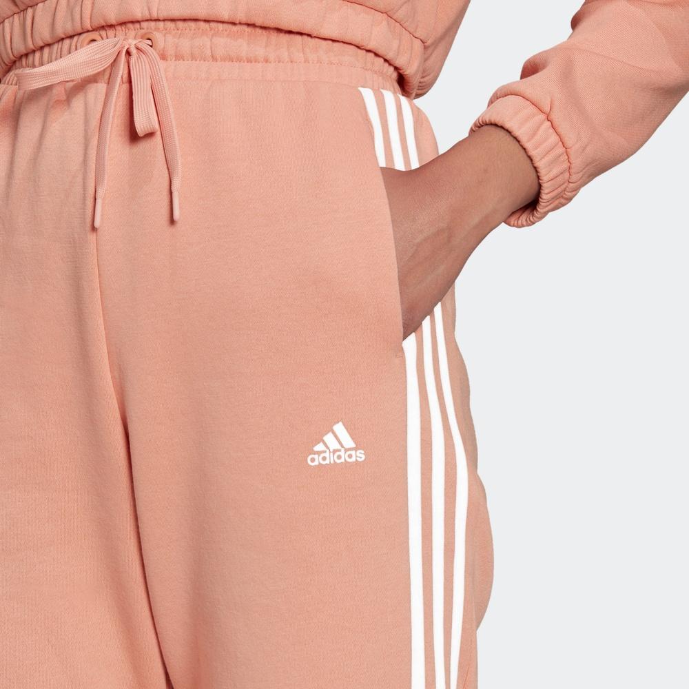 Adidas Lace-Up Stripe Spliced Casual Sports Pants Women Bottoms Pink HD9518