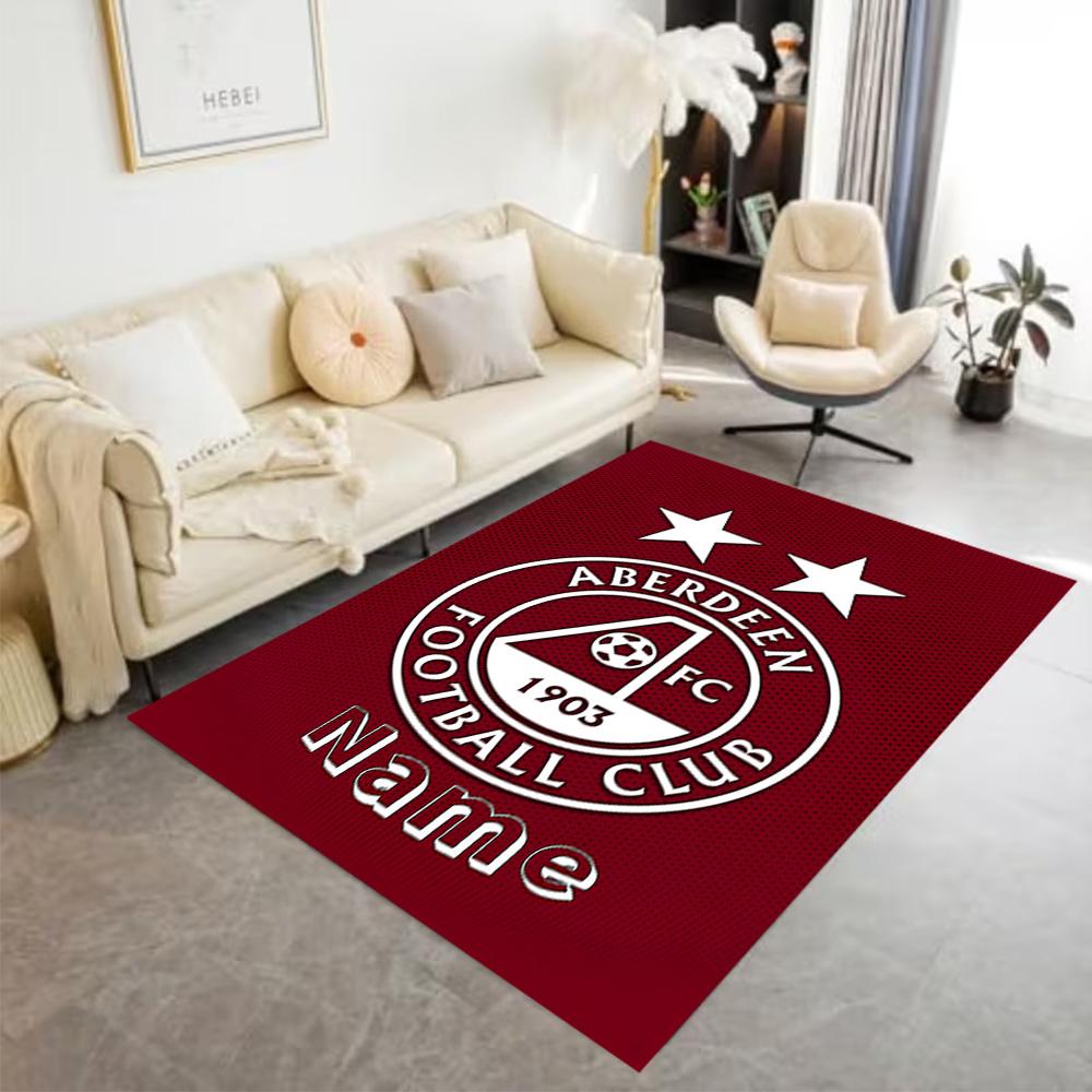 Aberdeen Fc Crest Customize Your Name Carpet Suitable for Dining Room Dormitory Game Room Kitchen Antislip Carpet Anime Office Decor
