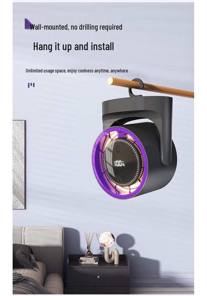 Dormitory Digital Clip Fan: Portable, Low-Noise, Silent Desktop Circulation Fan with Display