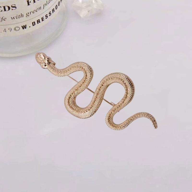 Vintage Snake Brooch Cloak Pin Scarf Shawl Buckle Clasp Pin Brooch Penannular Brooch for Costume Accessory Gold Silver