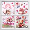 Valentine's Day Love Bear Showcase Glass Door Inspect Window Stickers Decoration Creative Love