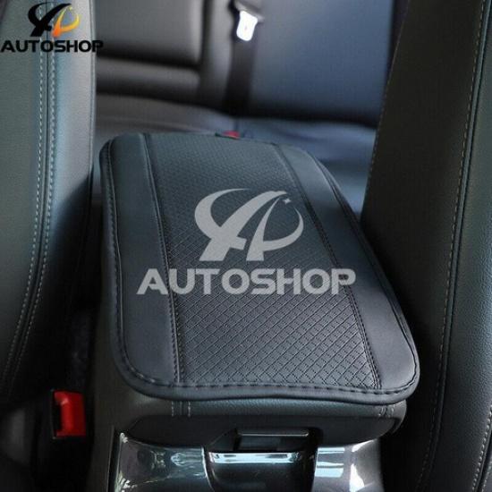 Car Armrest Box Pad Embossed Protector Cover PU Leather 4 Seasons Accessories