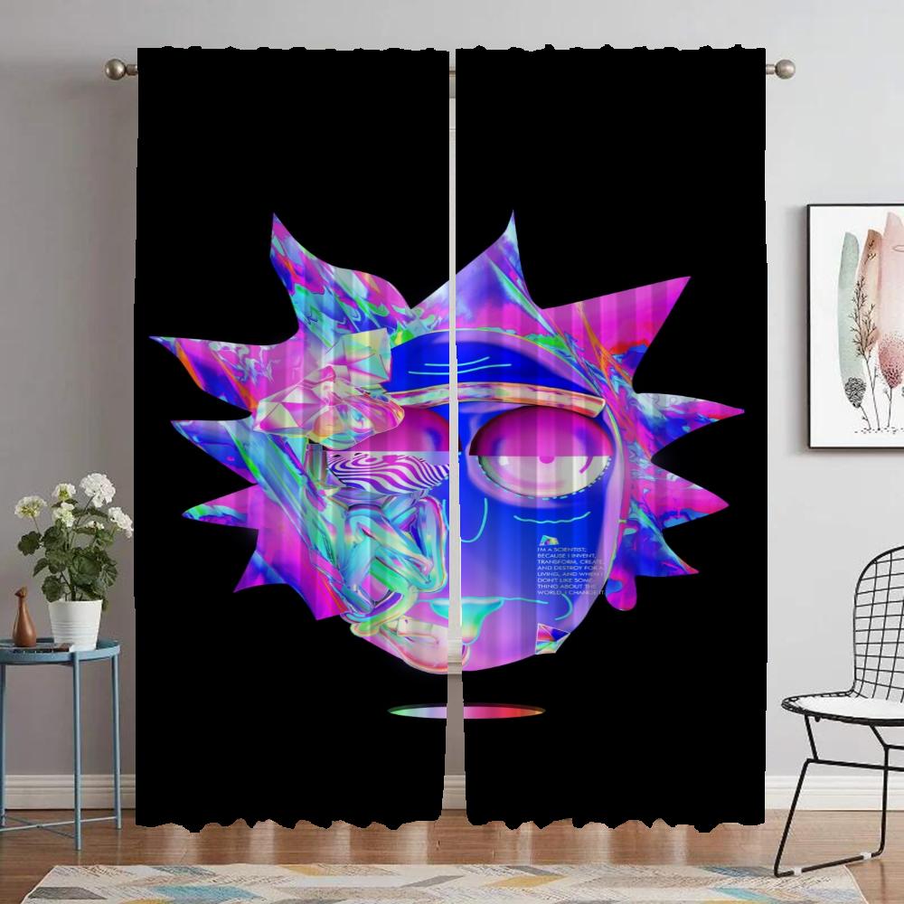 RICKS Anti-mosquito Curtains for Living Room Home Interior Curtains 2 Pieces Partition Halloween Decoration Tulle for Bedroom