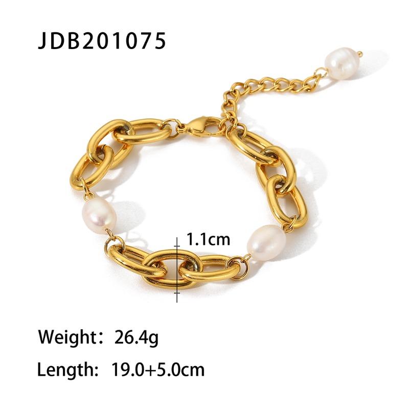 Bracciale Perle in Acciaio Inossidabile - Un Accessorio Elegante da Sovrapporre con Bracciale in Acciaio Titanio per Donna