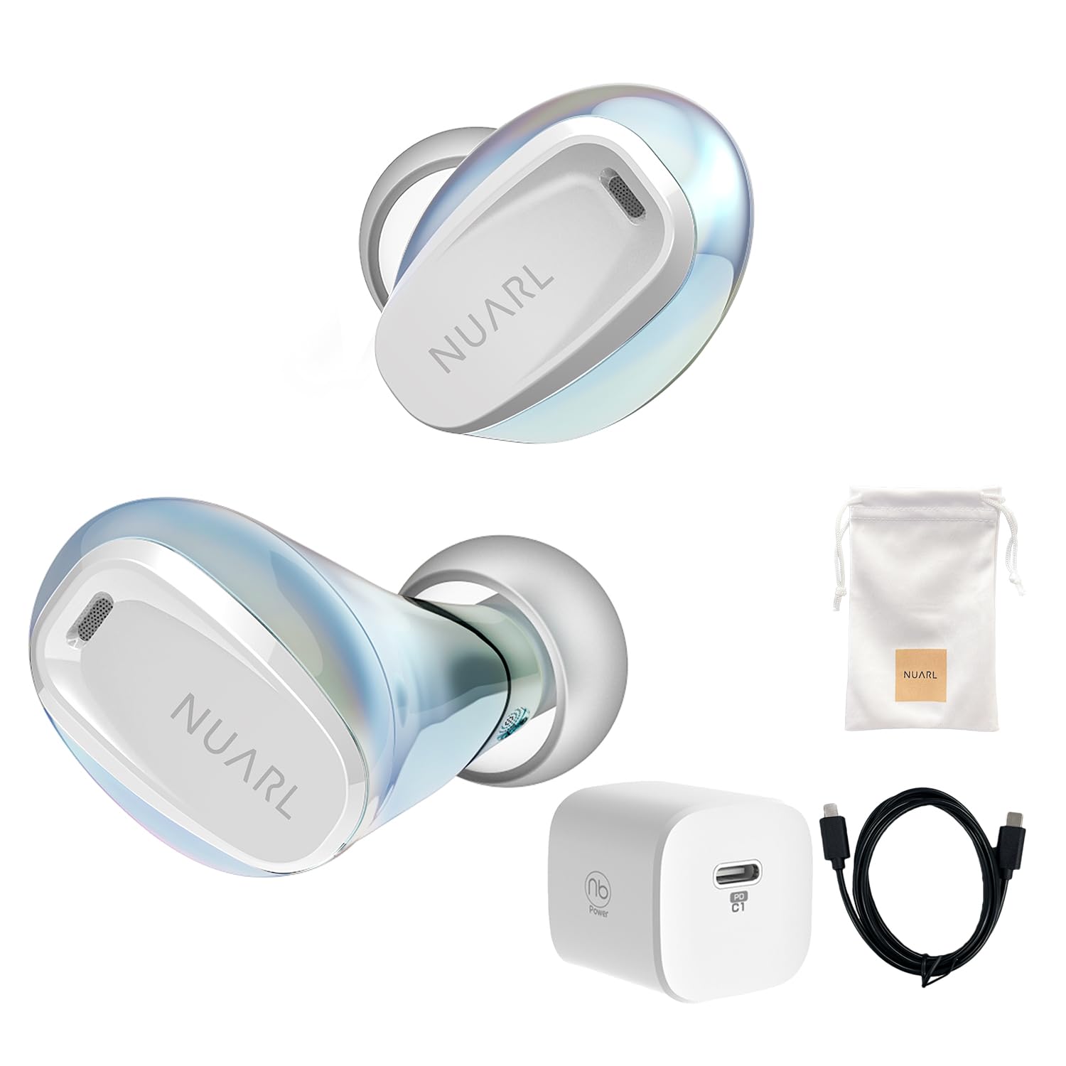 

NUARL mini3 полностью беспроводные шумоподавляющие игровые внешние звуковые Bluetooth-микрофоны IPX4, в комплект входит чехол из микрофибры Aurora [Официальные] наушники,