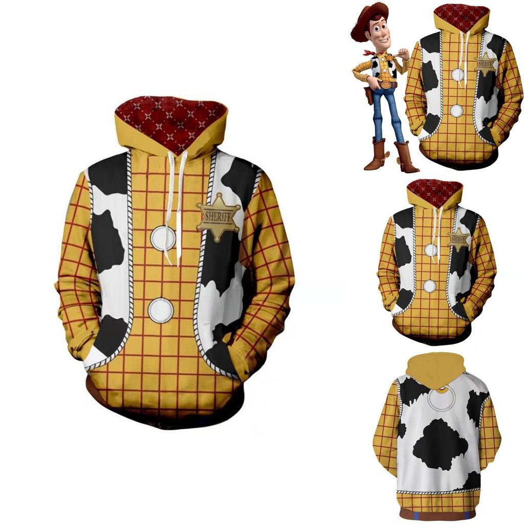 Toy Story 4 Cowboy Sheriff Woody Pattern Pullover Hoodie Sweatshirt With Vibrant 3d Digital Print