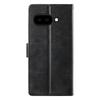 For Google Pixel 9a Case Stand Wallet Calf Texture PU Leather Flip Phone Cover with Wrist Strap