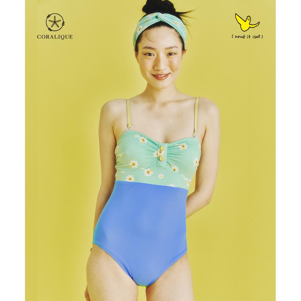 

WHATITISNT CW Florey Цельный купальник мятно-синего цвета