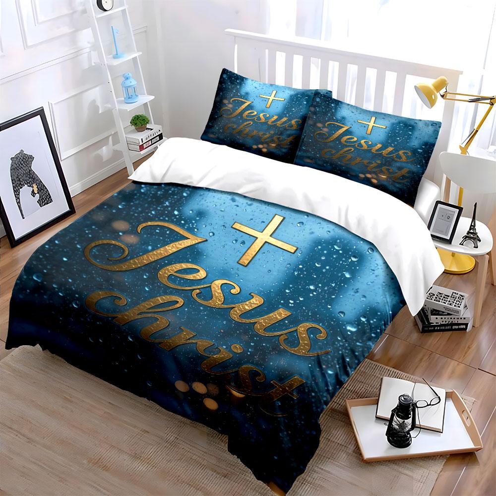 Religious Jesus Christ Bedding Set Bedding Duvet Cover Set Duvet Cover Pillowcases (1 * Duvet Cover 2 * Pillowcases, Without Duvet Insert)