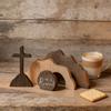 Traditionelle Berg-Grab-Ausstellung aus Holz mit beweglichem Stein für Zuhause