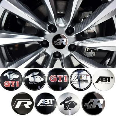 Pegatinas Centrales para Ruedas de Coche de 56MM Insignia de Tapacubos para Volkswagen VW RLINE GTI ABT SR Golf 6 7 8 MK3 MK7 Polo Tiguan Touran Beetle Jetta