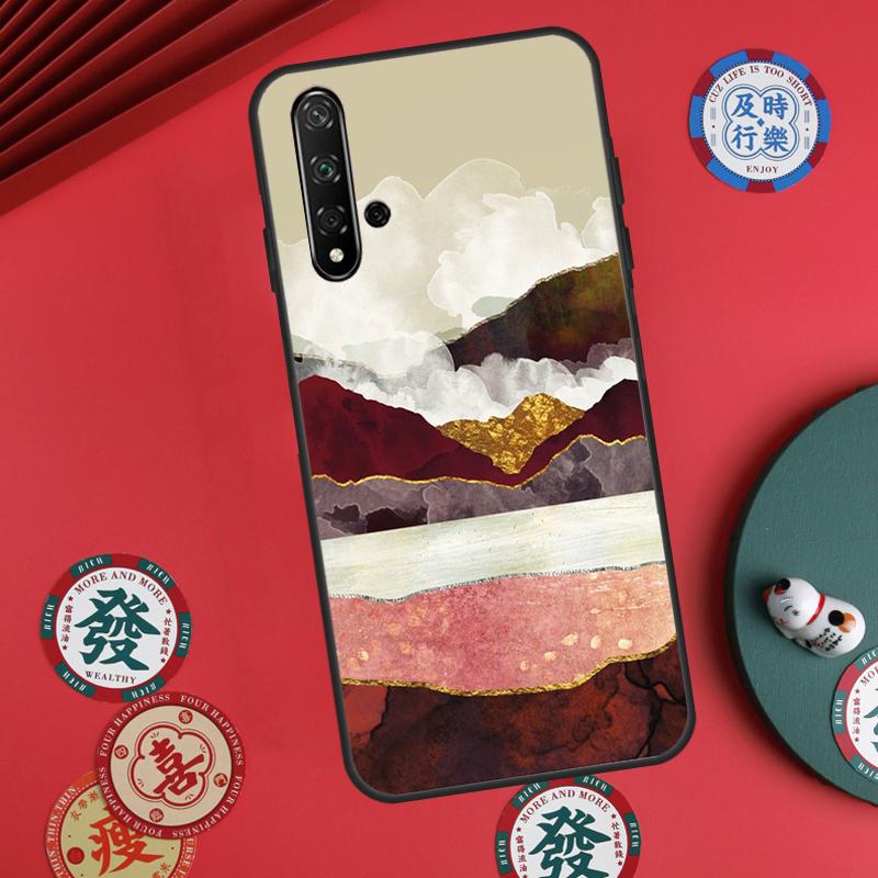 Gold Landscape painting For Huawei Nova 12s 12i 7i 8i 11i Y73 Y70 Y90 Y60 Y72 Y61 Y91 9 10 SE P30 Pro P40 Lite Case