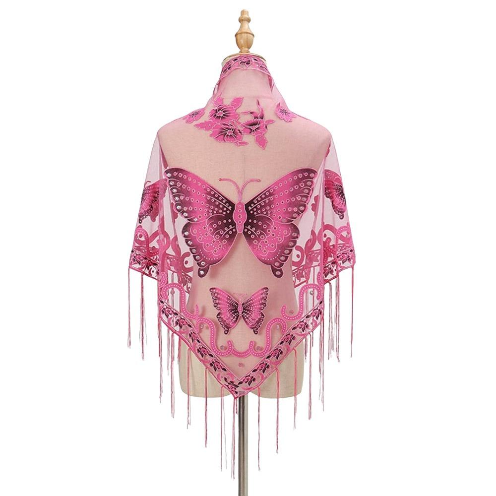 Sun Protection Hollow Lace Shawl Coat Thin Silk Scarf Headscarf For Women Lady Girl