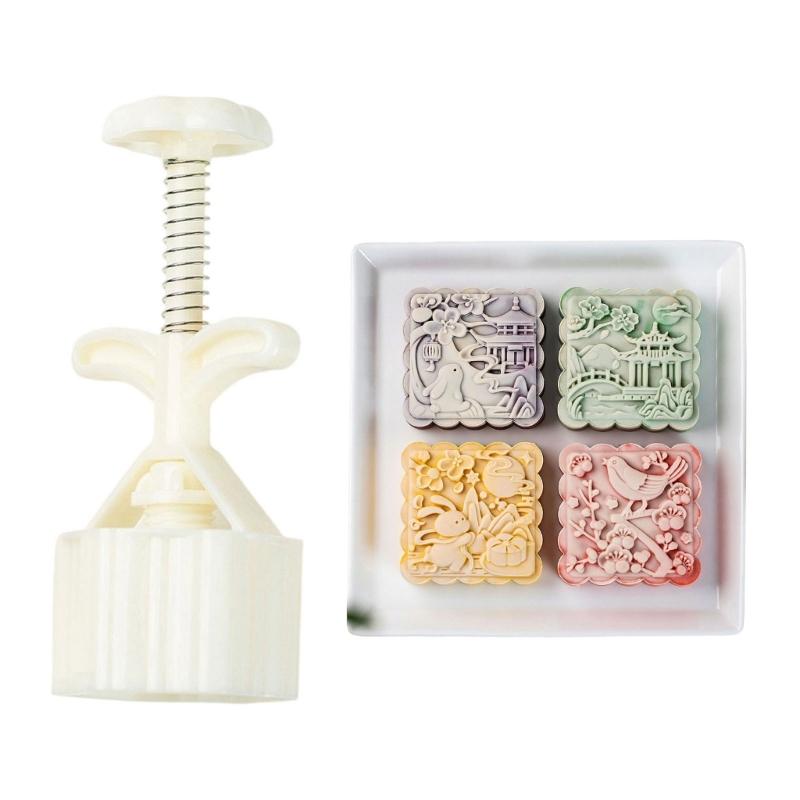 

Food Grade ABS Plastic Mooncakes Molds 75g Capacity Option Chinese Cultural Embossed Designs Baking Supplies