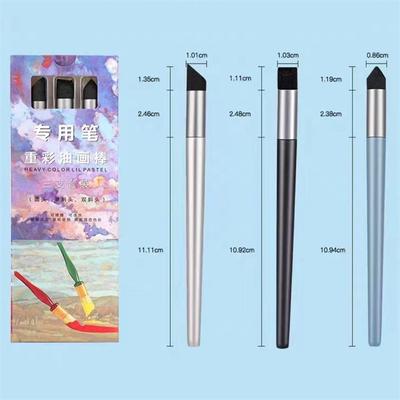 Lot de 3 stylos à frotter spéciaux pour pastel à l'huile, tête souple, éponge de transition, stylo à estomper, pinceau de peinture, outil, fournitures d'art