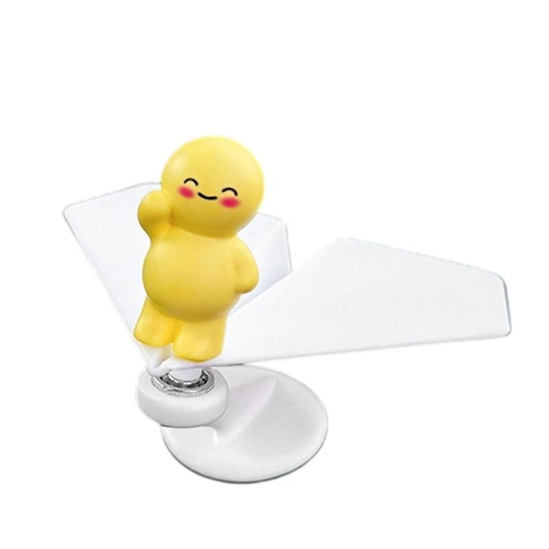 Solar Powered Rotating Airplanes Car Accessory Dashboard Decoration ABS Craft with Secure Silicone Mount for Long Travel
