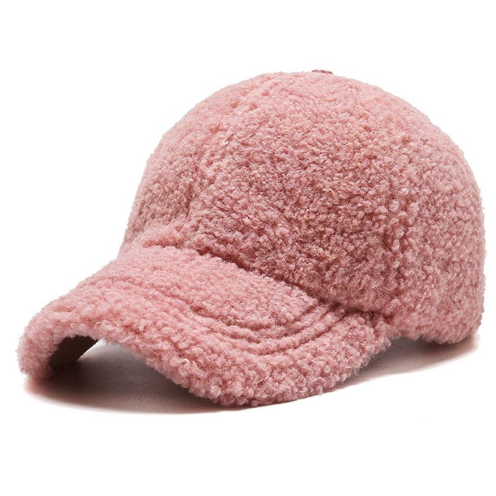 Artificial Lamb Wool Outdoor Dad Hat Unisex Autumn Winter Hat Plush Baseball Cap  for Women & Men