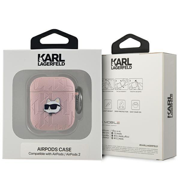 Karl Lagerfeld KLA2PGCHPP AirPods 1/2cover pink Monogram Choupette Head