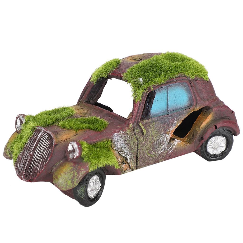 Resina Vintage Flocado Coche Acuario Pecera Adorno Decoración de Paisaje DecoraciónFlocado Vintage