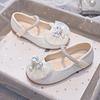 2025 Herbst Neue Koreanische Stil Strassstein Schleife Leder Schuhe für Mädchen – Weiche Sohle Prinzessin Performance Schuhe